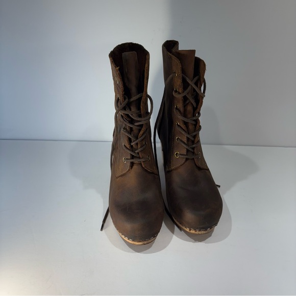 Woodies by Jeffery Campbell Brown Lace-Up Heeled Boots